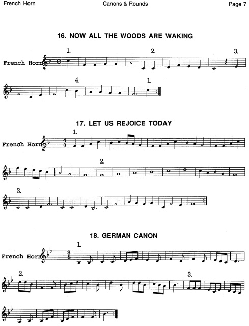 44 Canons & Rounds for French Horn Book