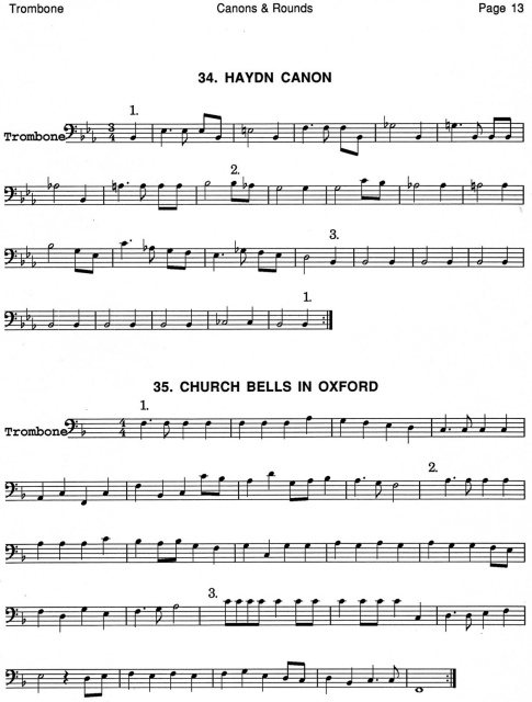 44 Canons & Rounds for Trombone Book